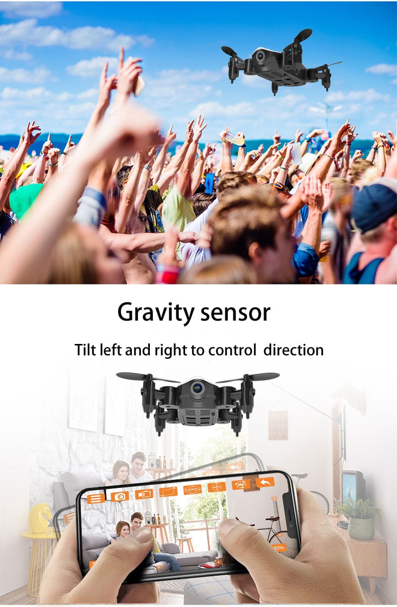Teeggi T10 Mini Drone With Camera Foldable WiFi FPV RC Quadcopter Headless Mode Altitude Hold VS S9 Micro Pocket Selfie Dron